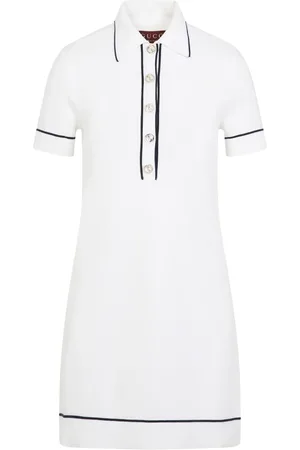 Gucci Sukienki, Kobieta, Biały, M, Mini Sukienka z Kołnierzem Polo
