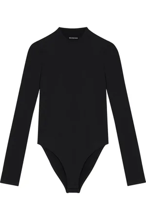 Balenciaga Koszulki, Kobieta, Czarny, S, Len, Stylowy Top Body dla Ciebie