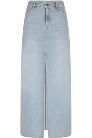 Dante 6 Spódnice, Kobieta, Niebieski, M, Denim, Elegancka Dżinsowa Maxi Spódnica