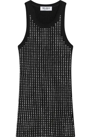 The Attico Koszulki, Kobieta, Czarny, S, Bawełna, Stylowy top Body Drop 2