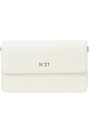 Nº21 Torebki, Kobieta, Biały, ONE SIZE, Elegancka torba na ramię z paskiem skórzanym