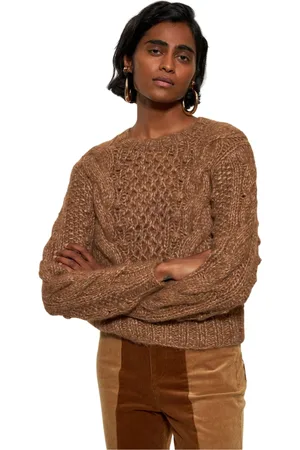 Antik Batik Swetry, Kobieta, brązowy, M, Sweter z wełny alpaki Emma