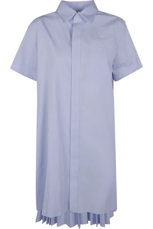 SACAI Sukienki, Kobieta, Niebieski, M, Sukienka z Poplinu dla Kobiet