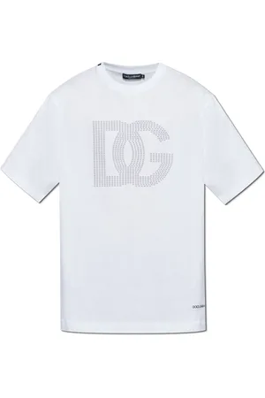 Dolce & Gabbana Koszulki, Mężczyzna, Biały, 2XL, T-shirt z logo
