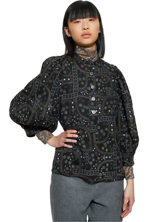 Antik Batik Bluzki, Kobieta, Czarny, S, Bluzka Elie z nadrukiem