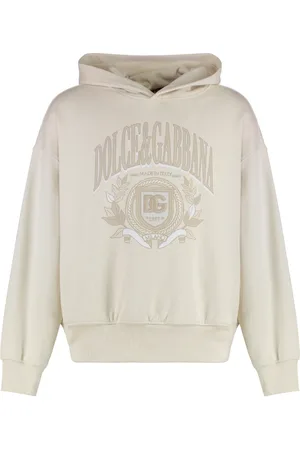 Dolce & Gabbana Bluzy, Mężczyzna, Beżowy, M, Dresowa Bluza z Bawełny