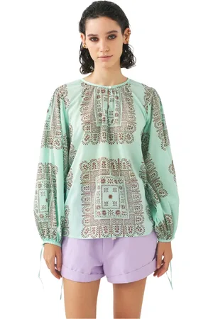 Antik Batik Bluzki, Kobieta, Wielobarwność, M, Bawełniana bluzka z nadrukiem voile Nalii