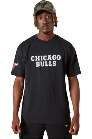 New Era Koszulki, Mężczyzna, Czarny, L, NBA Chicago Bulls Wordmark Logo T-shirt