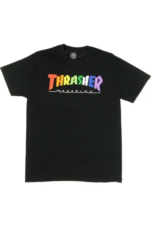 Thrasher Koszulki, Mężczyzna, Czarny, L, Wielokolorowy T-shirt Czarny Męska Koszulka