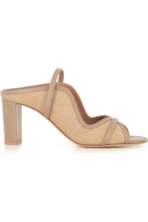MALONE SOULIERS Buty, Kobieta, Beżowy, 37 1/2 EU, Beżowa Raffia Elastyczna Skórzana Sandał