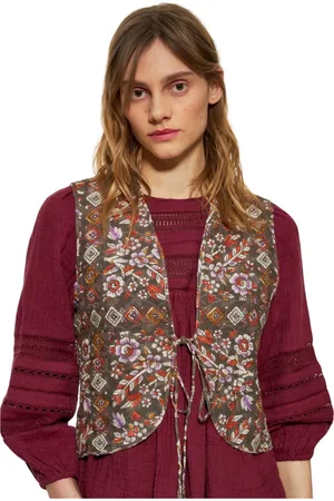 Antik Batik Kurtki, Kobieta, Wielobarwność, S, Flora print gilet