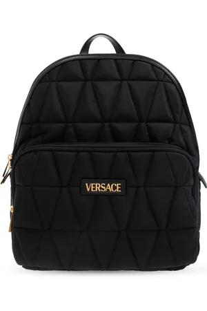 VERSACE Torebki, Mężczyzna, Czarny, ONE SIZE, Plecak z naszywką z logo