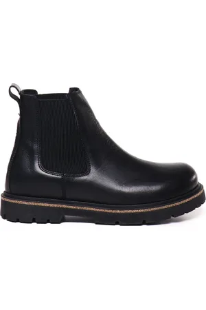Birkenstock Buty, Mężczyzna, Czarny, 42 EU, Skóra, Czarne skórzane botki Chelsea