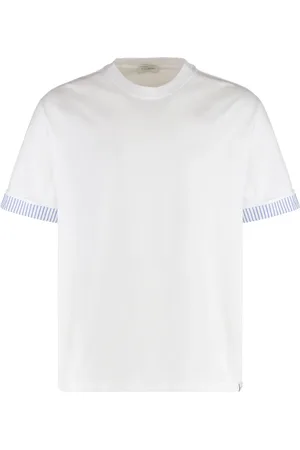 Paolo Pecora Koszulki, Mężczyzna, Biały, M, Żakardowy t-shirt z okrągłym dekoltem, Oversize Fit