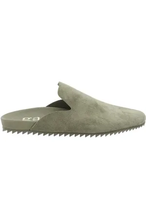 Pedro Garcia Buty, Kobieta, Zielony, 40 EU, Zamsz, Braidy Zamszowe Mules z Okrągłym Nosem