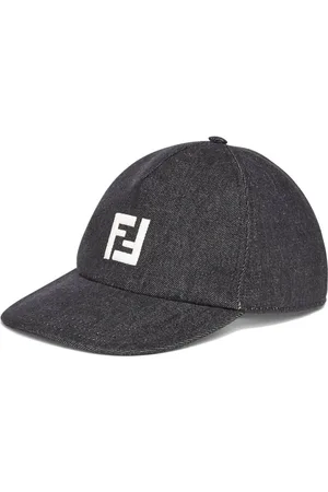 Fendi Akcesoria, Mężczyzna, Czarny, ONE SIZE, Bawełna, Czarna Czapka Baseballowa z Logo FF