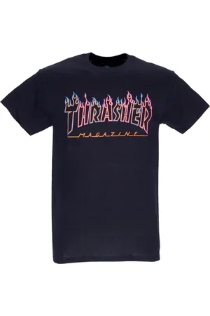 Thrasher Koszulki, Mężczyzna, Czarny, S, Męska Koszulka Neonowa Czarna