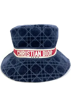 Dior Pre-owned, Kobieta, Niebieski, ONE SIZE, Bawełna, Pre-owned Cotton hats