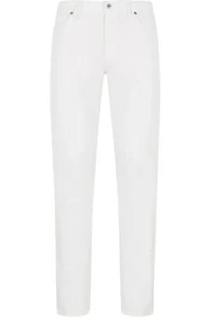 BRIONI Jeansy, Mężczyzna, Biały, W34, Włoskie jeansy z bawełny z 5 kieszeniami