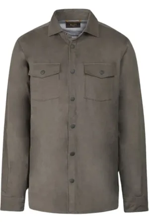 MOORER Koszule, Mężczyzna, Zielony, 2XL, Silas-M3