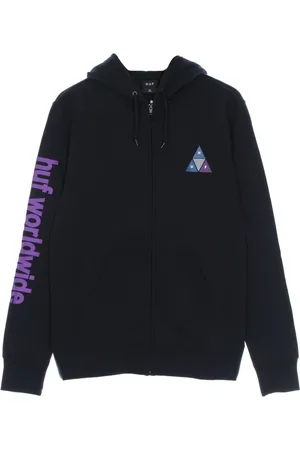 Huf Bluzy, Mężczyzna, Niebieski, S, Prism Triple Triangle Zip Up Hoodie