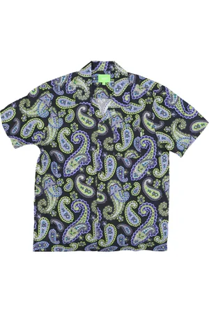 Huf Koszule, Mężczyzna, Wielobarwność, M, Paisley Woven Krótki rękaw Koszula Czarna