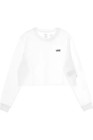 Vans Koszulki, Kobieta, Biały, L, Biała Krótki Rękaw Crop Top Tee