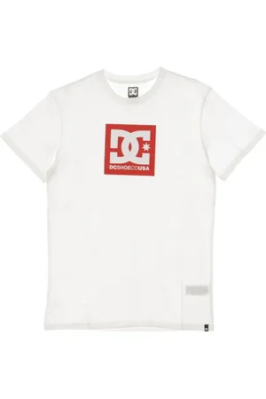 Dcshoes Koszulki, Mężczyzna, Biały, S, Gwiazda Kwadrat T-shirt Biały/Czerwony