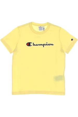 Champion Koszulki, Kobieta, Żółty, M, Żółta Crewneck Tee Koszulka z krótkim rękawem