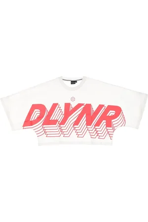 DOLLY NOIRE Koszulki, Kobieta, Biały, L, Biała Krótki Rękaw Oversize Crop T-Shirt