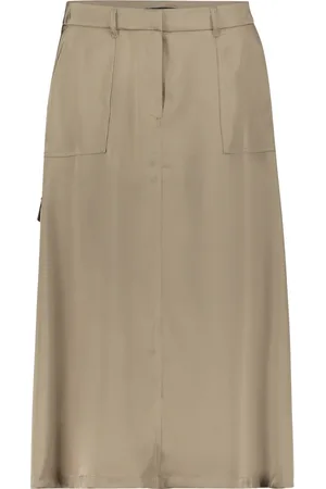 Betty Barclay Spódnice, Kobieta, Zielony, XL, Spódnica Satynowa w Stylu Cargo z Kieszeniami