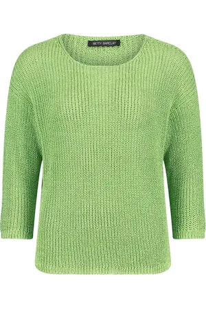 Betty Barclay Swetry, Kobieta, Zielony, 3XL, Swobodny Sweter z Prążkowanym Dzianinowym Wzorem