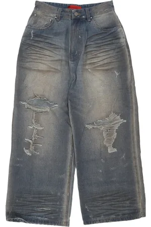 Acupuncture Jeansy, Mężczyzna, Niebieski, XL, Bawełna, Ripped Baggy Niebieskie Jeansyy