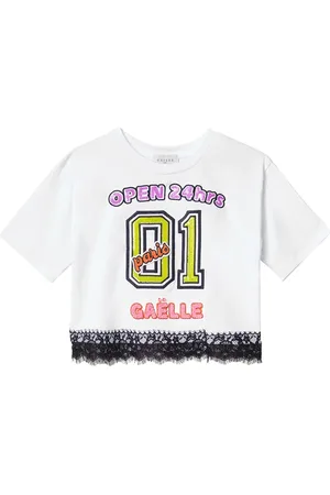 GAËLLE Koszulki, Kobieta, Biały, L, Biała Kwiatowa Oversize T-shirt