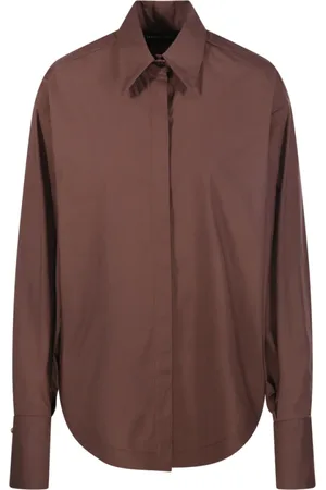 FEDERICA TOSI Bluzki, Kobieta, brązowy, 2XS, Moka Overshirt
