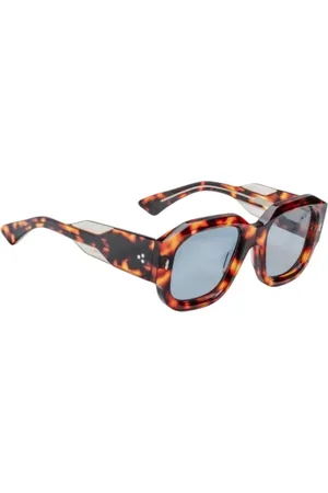 JACQUES MARIE MAGE Akcesoria, unisex, brązowy, ONE SIZE, Leopard Acetatowe Niebieskie Okulary Damska Seria