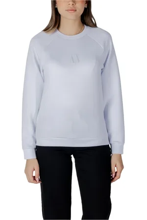 Armani Exchange Bluzy, Kobieta, Biały, L, Casual bluza z długim rękawem