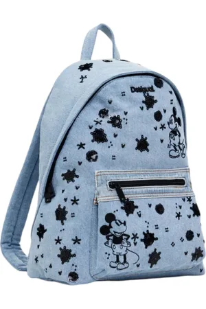 Desigual Torebki, Kobieta, Niebieski, ONE SIZE, Jasnoniebieski Plecak z Nadrukiem i Zamkiem