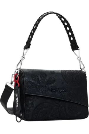 Desigual Torebki, Kobieta, Czarny, ONE SIZE, Czarna Torba na Ramię Zapięcie na Klips