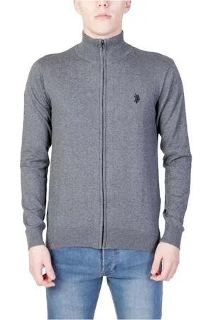 U.S. Polo Assn. Swetry, Mężczyzna, Szary, S, Koszulka Jersey Z Mieszanką Bawełny Kolekcja Jesień/Zima