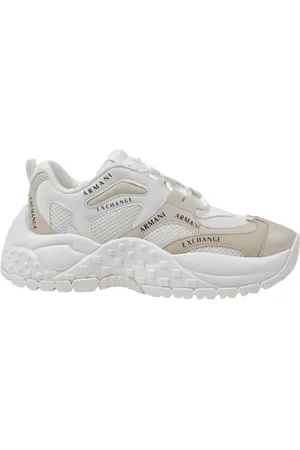 Armani Exchange Buty, Kobieta, Beżowy, 39 EU, Beżowe Damskie Sneakersy z Gumową Podeszwą