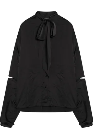 Balenciaga Bluzki, Kobieta, Czarny, S, Len, Stylowa Bluzka dla Kobiet