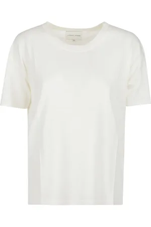 Loulou Studio Koszulki, Kobieta, Beżowy, M, Bawełna, T-shirt z krótkim rękawem