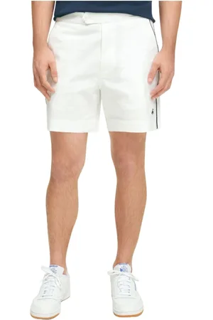 Brooks Brothers Szorty, Mężczyzna, Biały, W34, Bawełna, Tenisowe bawełniane szorty