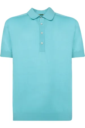 MOORER Koszulki, Mężczyzna, Niebieski, L, Turkusowy Letni Polo Shirt