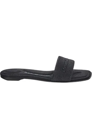 Alexander Wang Buty, Kobieta, Szary, 36 EU, Denim, Denim Logo Slide Sandały