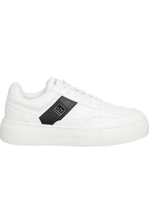Armani Exchange Buty, Kobieta, Biały, 37 EU, Proste Tenisówki na Sznurowadła
