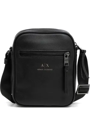 Armani Exchange Torebki, Mężczyzna, Czarny, ONE SIZE, Stylowa Torba na Ramię z Zamknięciem na Zamek