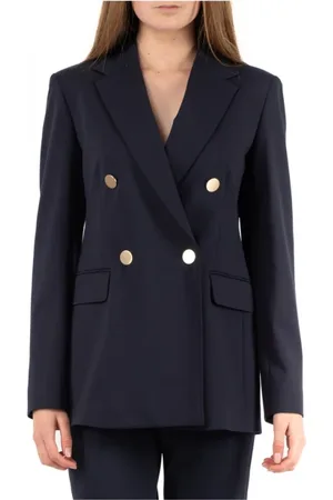 Max Mara Kurtki, Kobieta, Niebieski, S, Wełna, Elegancka kurtka Studio