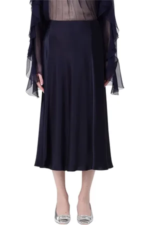 Alberta Ferretti Spódnice, Kobieta, Niebieski, S, Satynowa Spódnica